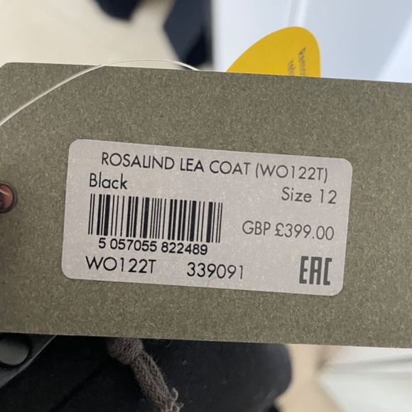 All Saints  NWT black wool coat US8 - Picture 5 of 7